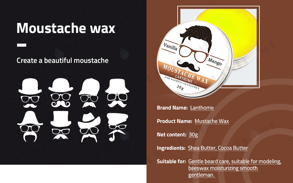 Wholesale Vanilla Mango Beard Wax, Shaving Cream, Gentle and Moisturizing, OEM Moustache Wax Manufacturer 415