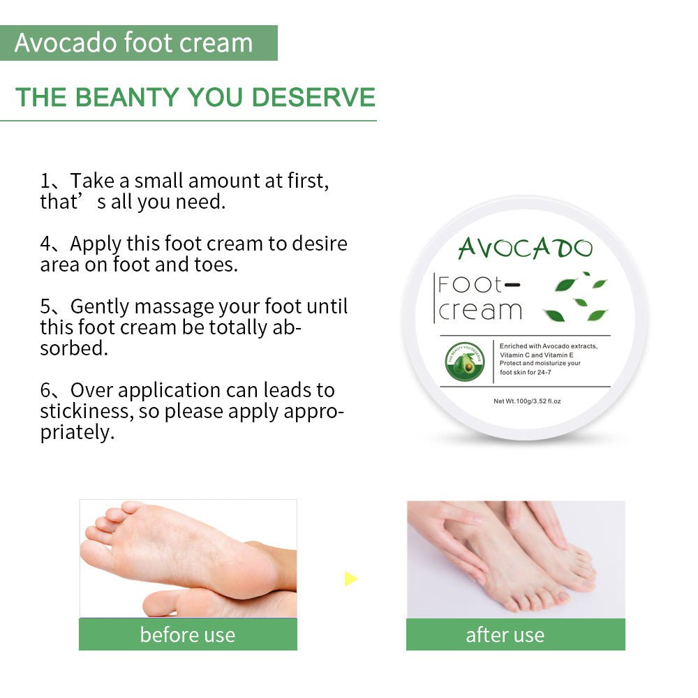 Wholesale OEM Avocado Foot Cream, Skin Care, Repairing, Moisturizing and Anti-Crack Foot Cream 103