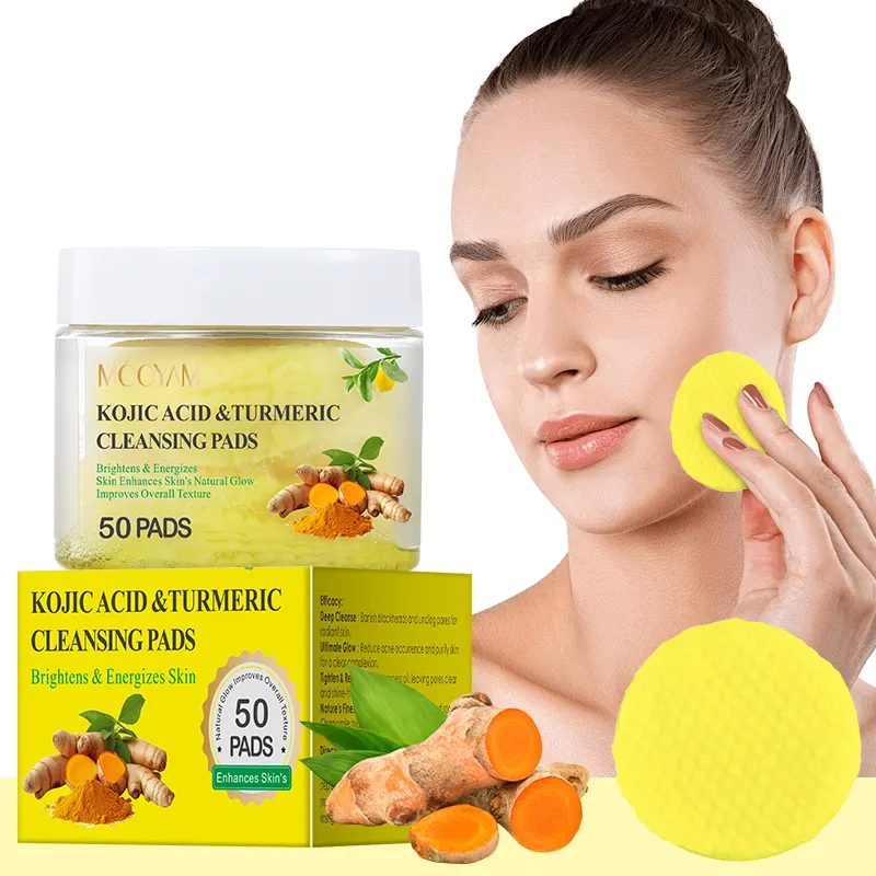 OEM Private Label Customized 50 Pads Deep Cleansing Pad Brightening Turmeric Pads 570
