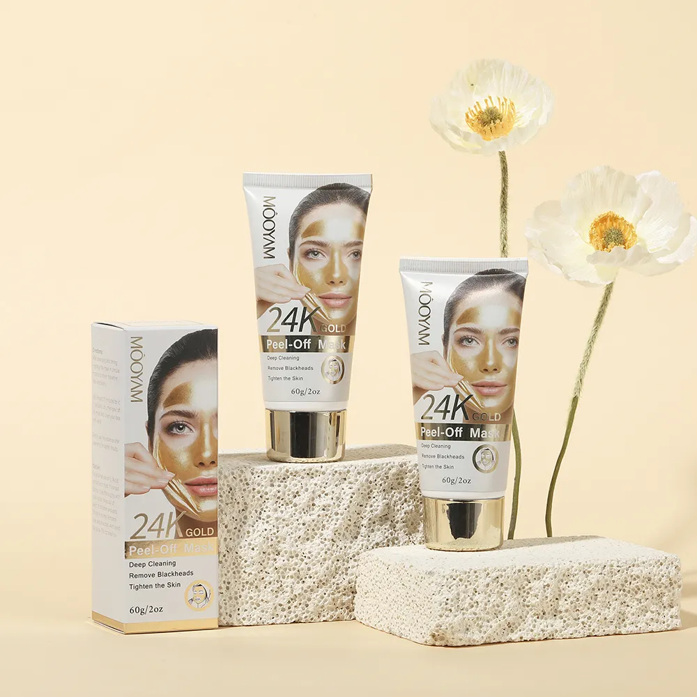 24k Gold Peel Mask Private Label Organic Anti-aging Brightening Whitening Peeling Off Skin Care 24k Gold Facial Mask 606