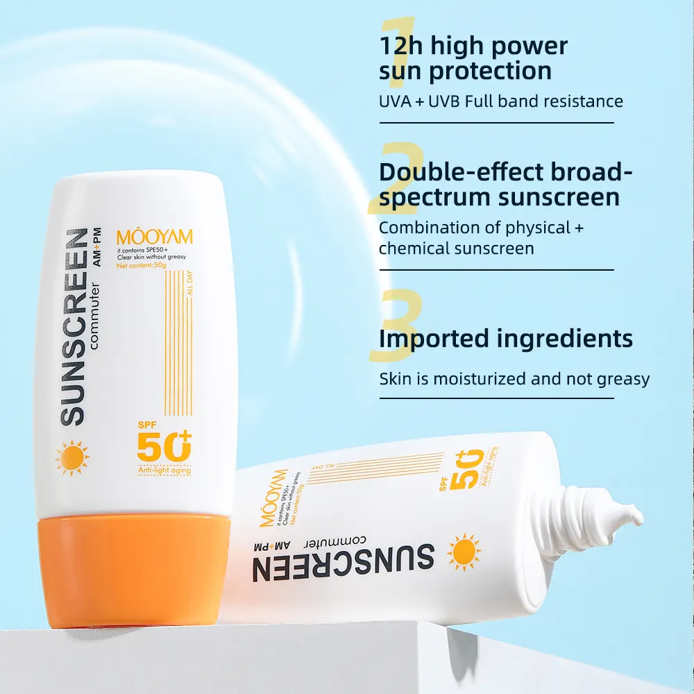 Hot Selling Sunblock Cream Waterproof Sunscreen Sun Protection Moisturizer OEM Sun Block Spf 50+ Anti Sunburn Sun Screen 610