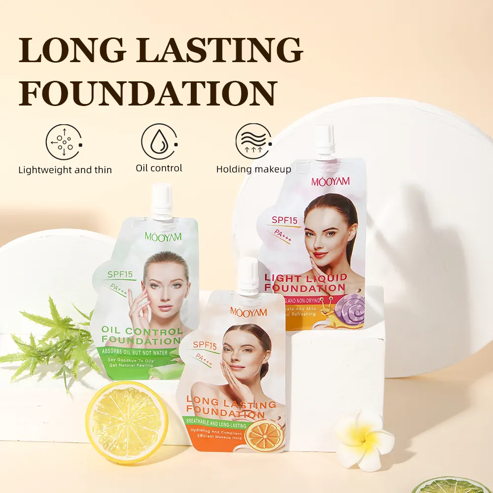 Private Label Makeup Foundation Full Coverage Liquid Foundation Wholesales Female Waterproof Foundation 616