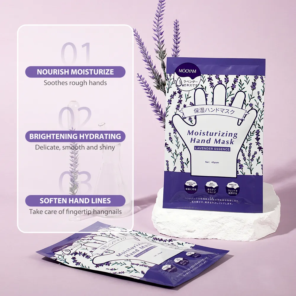 Private Label Natural Herbal Lavender Moisturizing Hand Mask Skin Repairing Whitening Nourishing Hand Mask 622