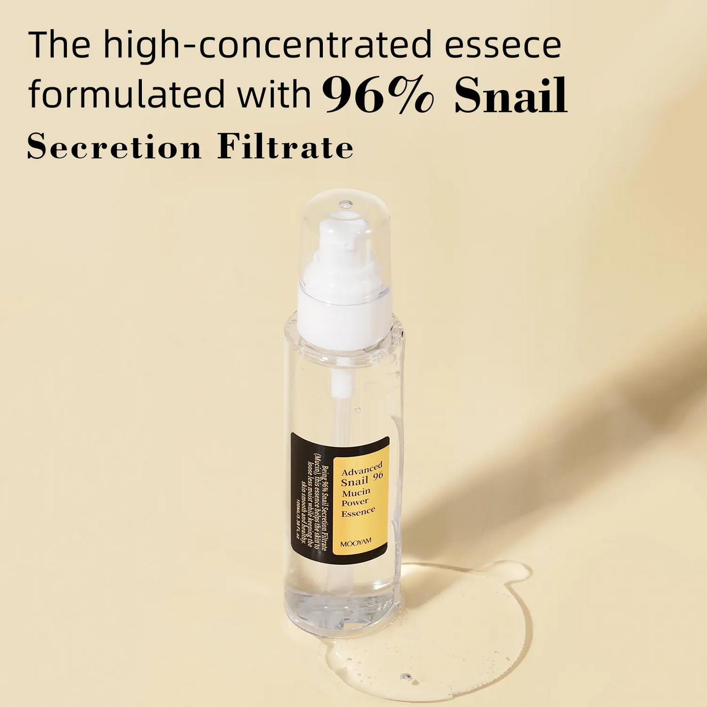 OEM Snail Mucin 96% Power Repairing Essence 100ml Hydrating Snail Serum for Face with Snail Secretion 630
