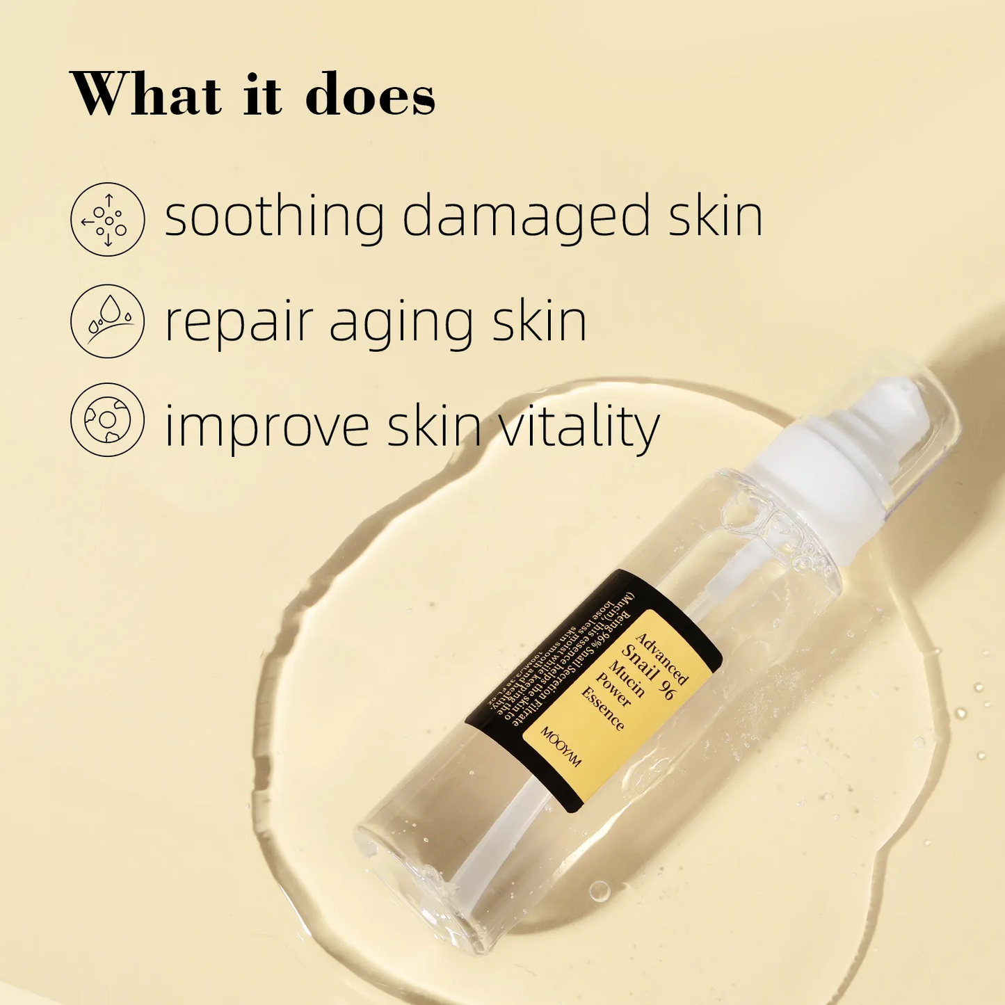 OEM Snail Mucin 96% Power Repairing Essence 100ml Hydrating Snail Serum for Face with Snail Secretion 630