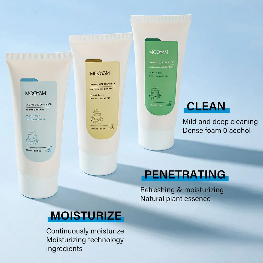 Wholesale Alcohol Free Mild Vegan Deep Cleaning Moisturizing Oil Control Dense Foam Green Tea Face Cleanser 654