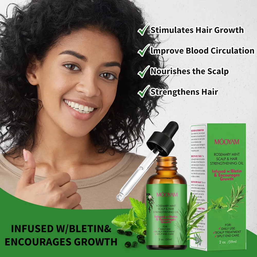 Rosemary Mint Scalp &Hair Strengthening Oil 100% Pure Nature Organic Fast Effective Hair Growth Oil 728