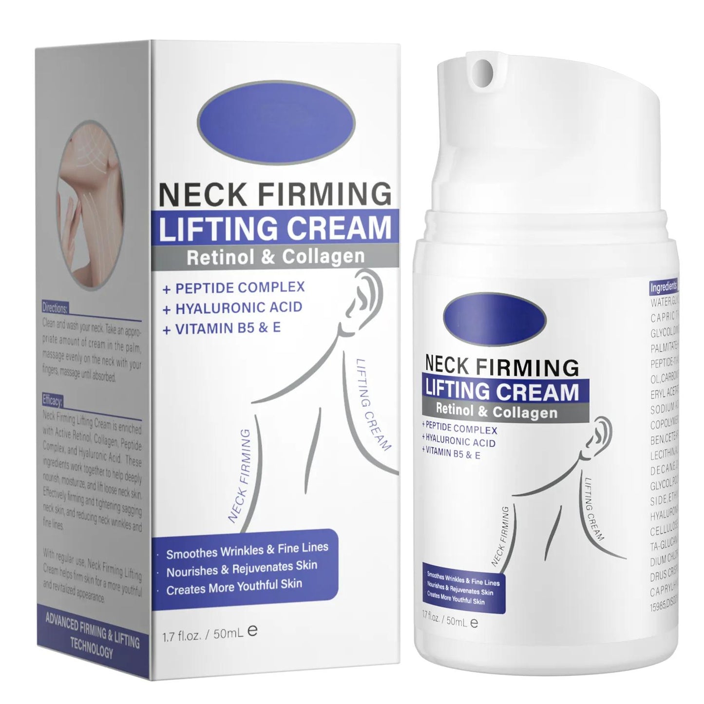 Private Label Natural Organic Firming Neck Cream Wrinkle Remover Anti-aging Whitening Moisturizing Retinol Neck Cream 732