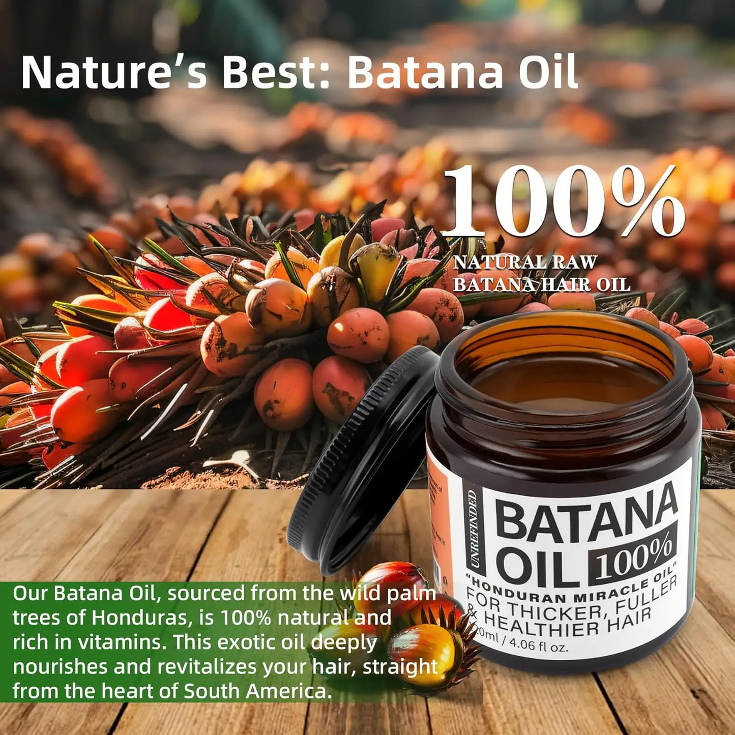 Private Label Organic 100% Hair Growth Oil Batana Oil for Hair Growth Frizz, Split Ends, Texture & Shine 952