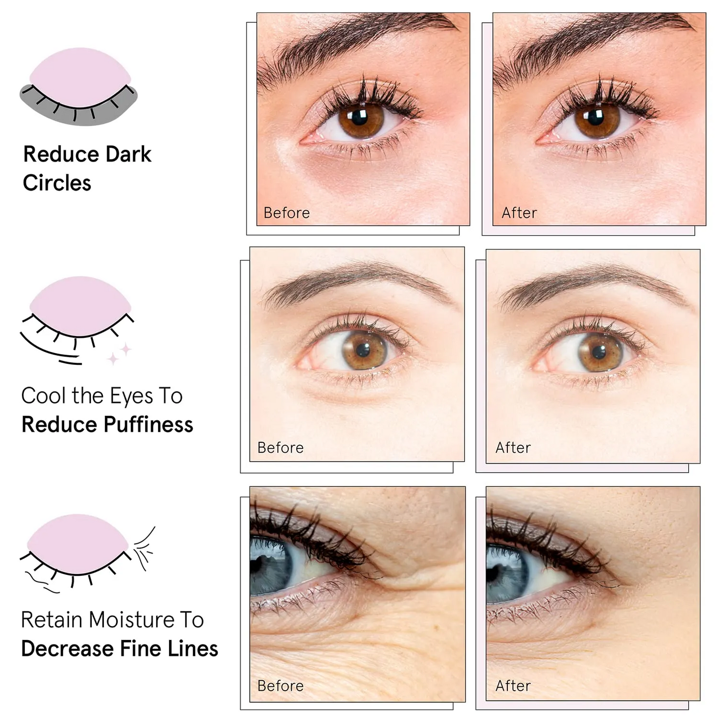 OEM ODM 24 Pairs Reduce Dark Circles Puffy Eyes Under eye Bags Wrinkles Gel Under Eye Patches 596