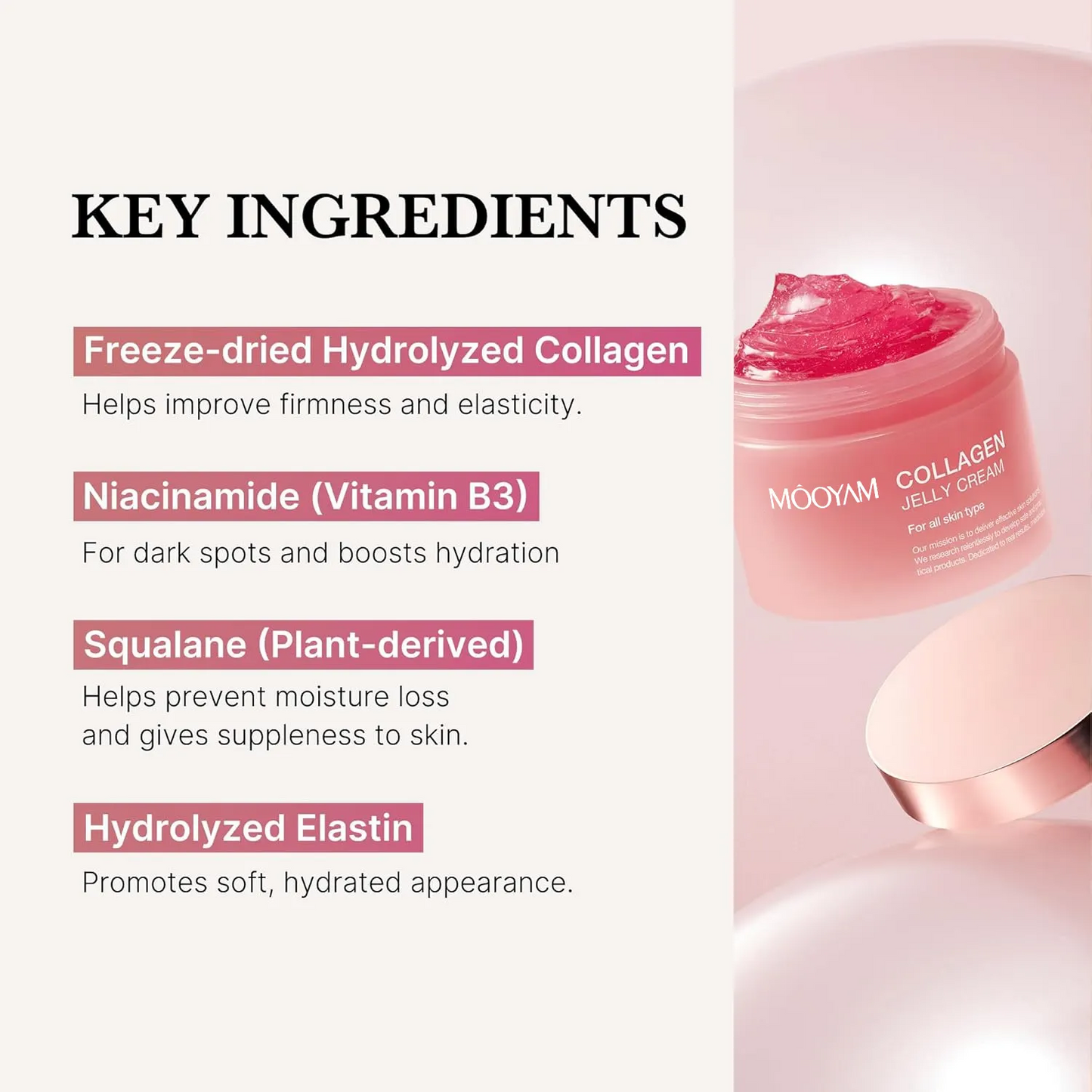 OEM ODM 50ml Korean Skincare Face Cream 24-hour Glow Boosts Hydration Collagen Jelly Cream 962