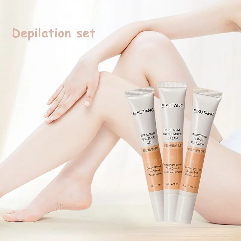 Combination 3 Piece Set Natural Painless Permanent Sensitive Formula Depilatory Cream Hair Remover Cream for women 980