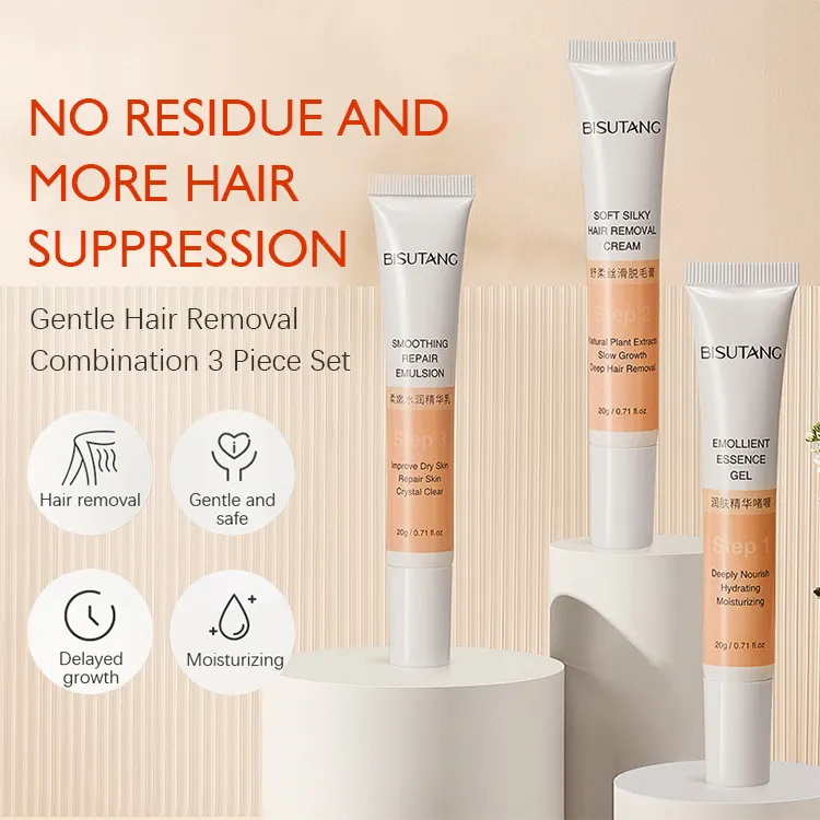 Combination 3 Piece Set Natural Painless Permanent Sensitive Formula Depilatory Cream Hair Remover Cream for women 980