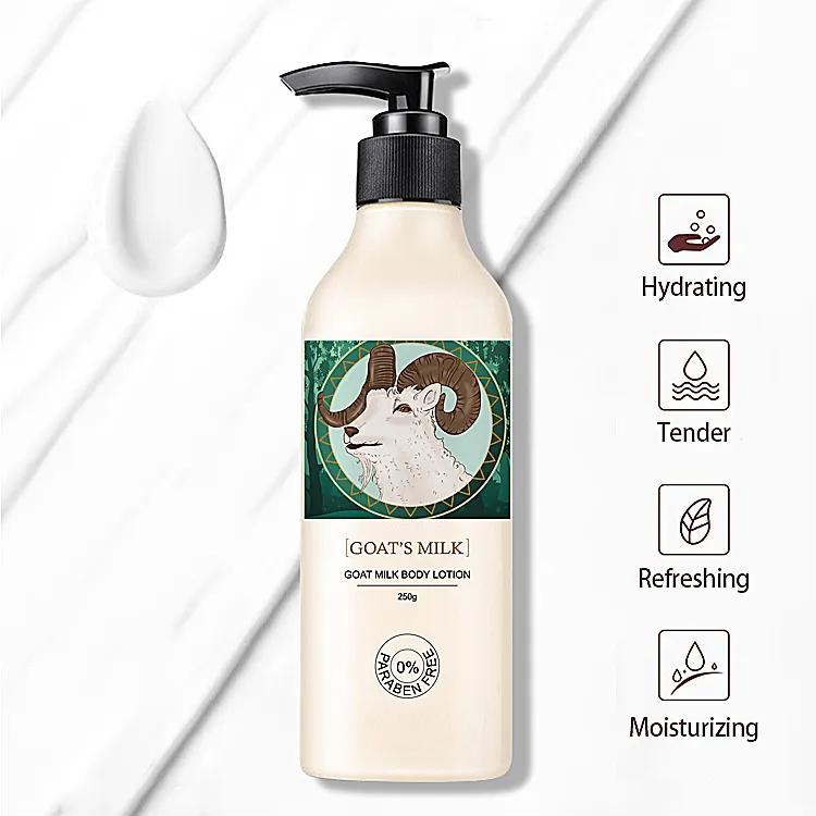 Hot Sale Customized Body Hand Care Smoothing Moisturizing Goat Milk Lotion Nourishing Skin Whitening Body Cream 986