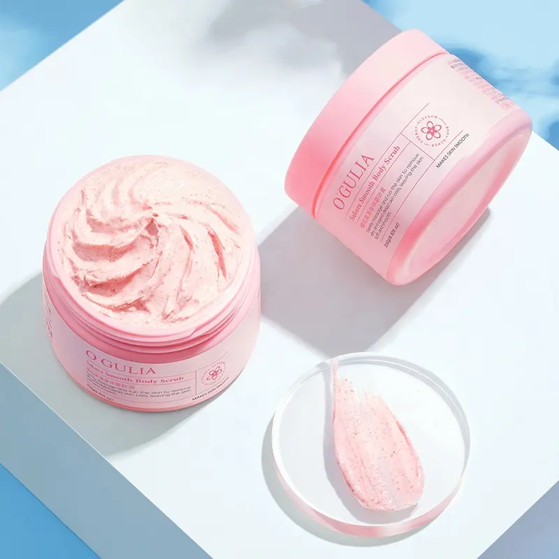 250g Factory Price Body Scrub Skin Care SPA Whitening Moisturizing Private Label Exfoliating Cherry Blossom Body Scrub 990