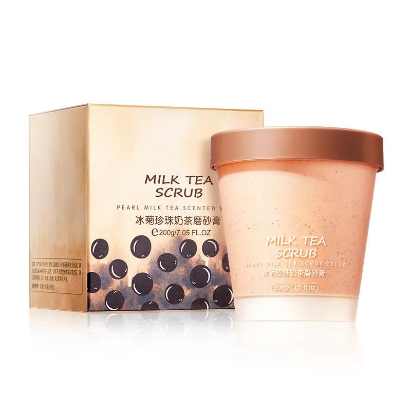 200g Private Label Milk Tea Body Scrub Deep Cleaning Exfoliating Whitening Organic Body Scrub 992