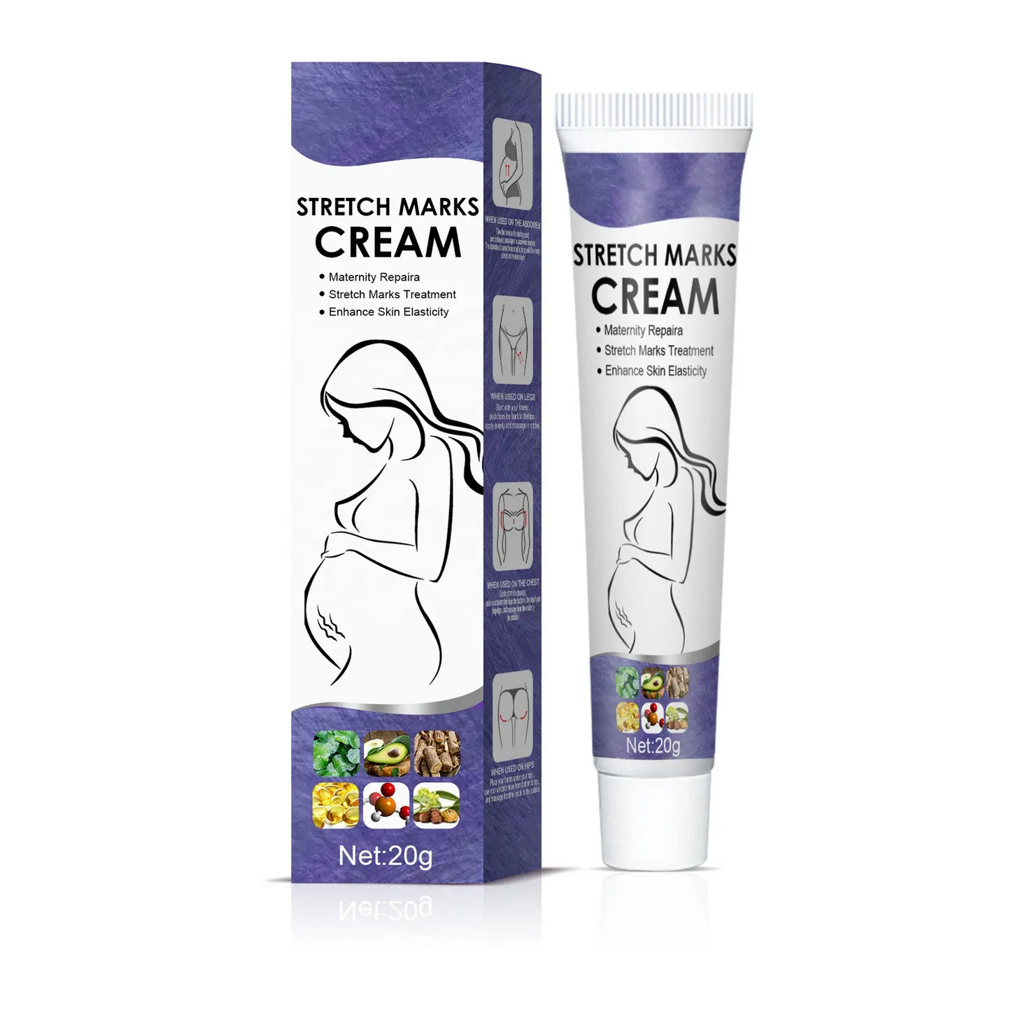 Wholesale Postpartum Stretch Mark Cream OEM Abdomen Thighs Leg Buttocks Chest Pregnancy Stretch Mark Removal Cream For Female 1002