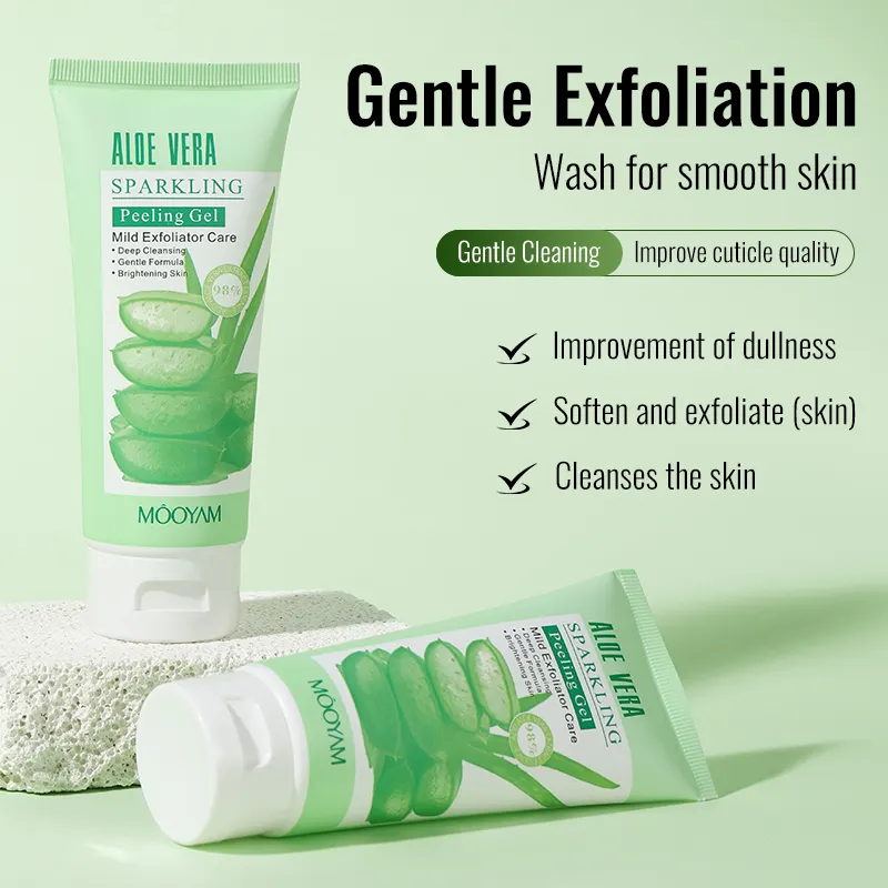 Private Label Exfoliating Aloe Sparkling Peeling Gel Dead Skin Removal Natural Deep Exfoliator Scrub Cleansing Peeling Gel 1029