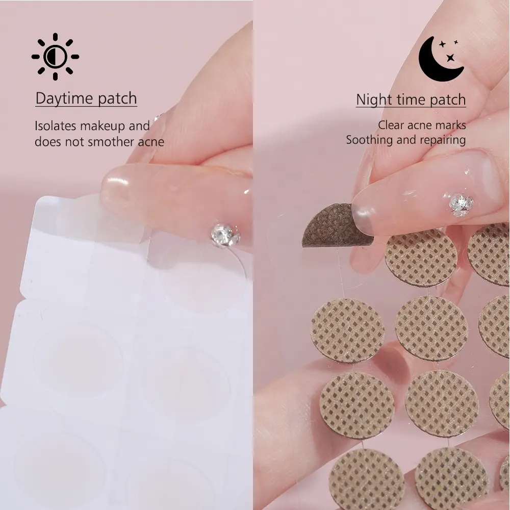 Private Label Tea Tree Acne Pimple Blemish Spot Treatment Acne Patches Hydrocolloid Day And Night Used Acne Patches 1035