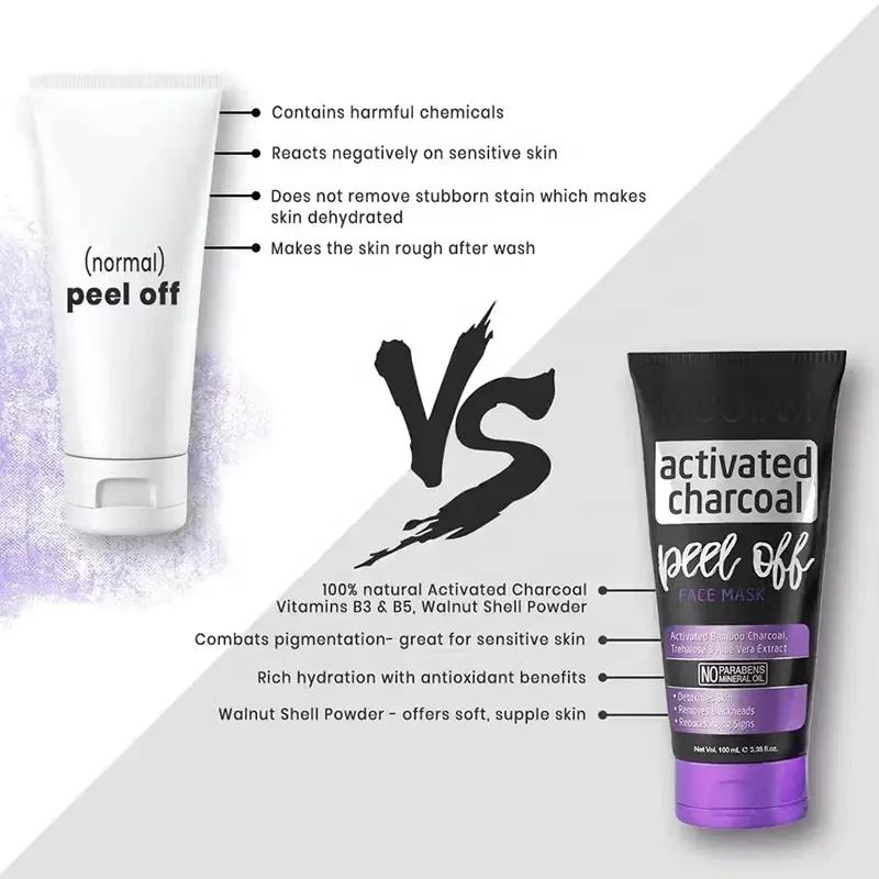 Private Label Activated Charcoal Peel Off Mask Eliminating Blackhead Detoxifying Charcoal Peel Off Facial Mask 1039