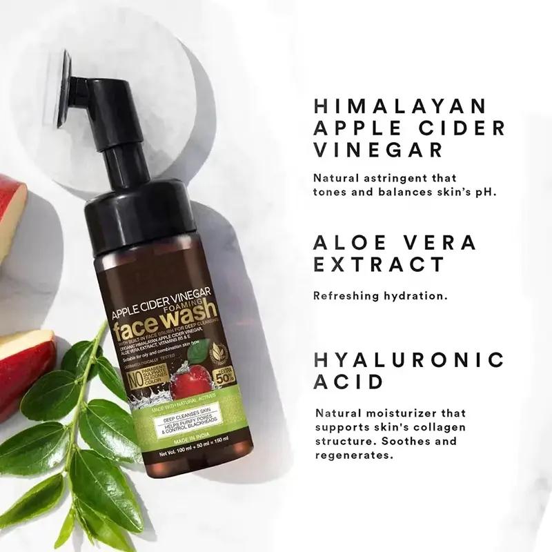 Private Label Apple Cider Vinegar Foam Face Wash for Face Deep Cleansing 1042