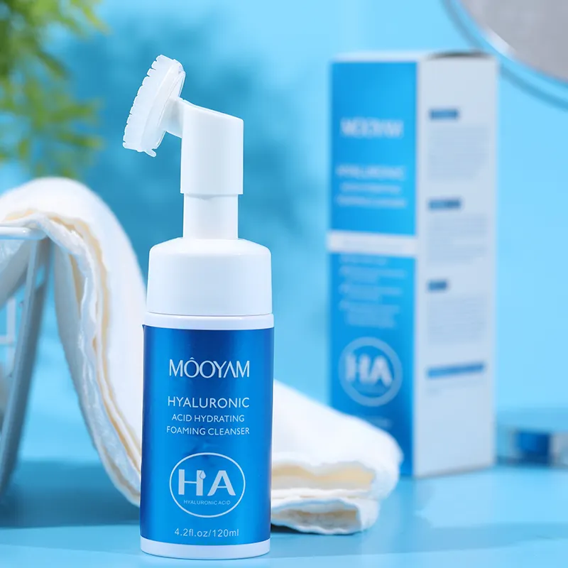 OEM private label natural organic hyaluronic acid face cleanser moisturize oil control face soap wash 1048