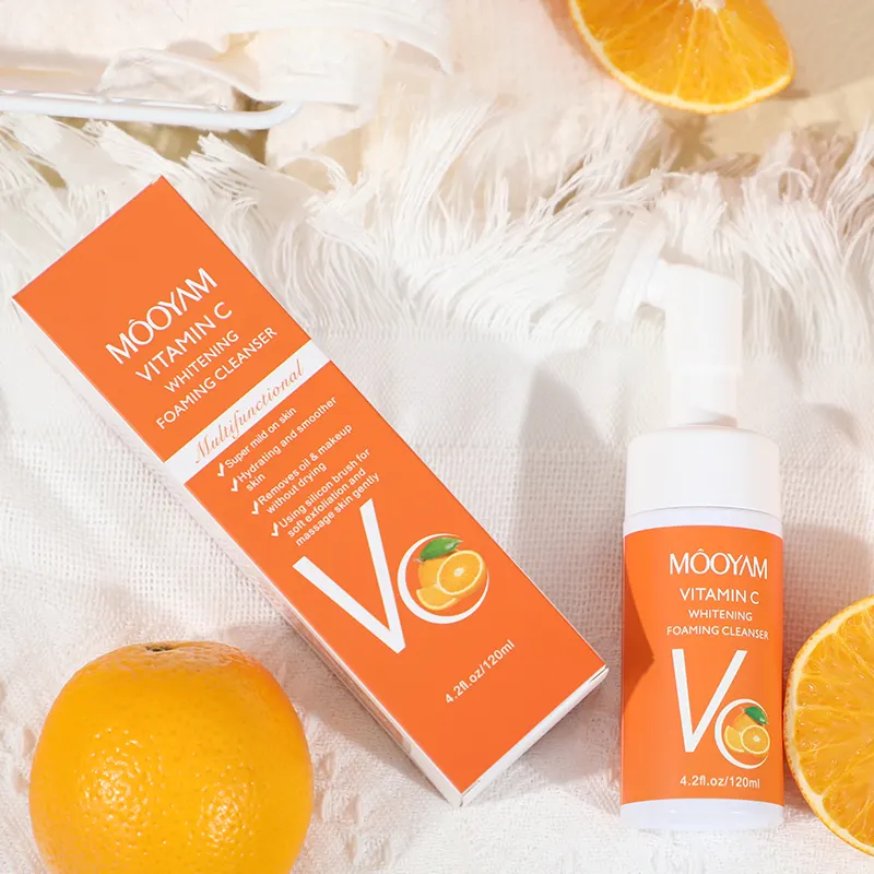 OEM wholesale skin brighten pore cleansing face cleanser oragnic face fomaing moisturizing vitamin c face wash 1050