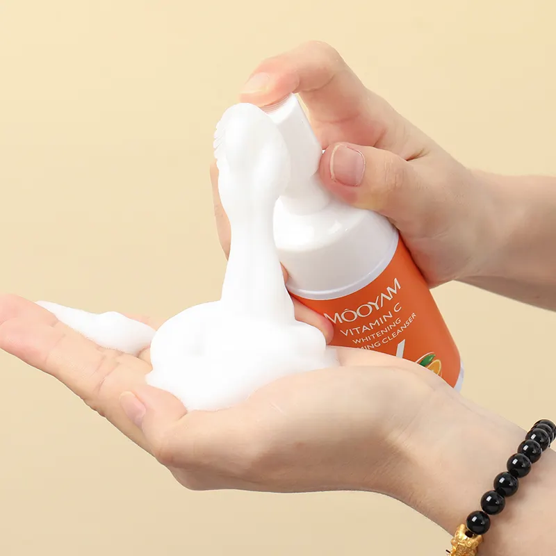 OEM wholesale skin brighten pore cleansing face cleanser oragnic face fomaing moisturizing vitamin c face wash 1050