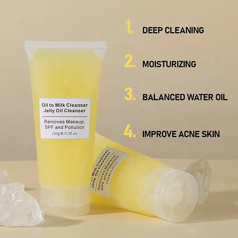 Best Face Wash Bulk Deep Cleaning Vegan Oil to Milk Cleanser Foaming Remove Spf Pollution Makeup Melting Cleanser 1052