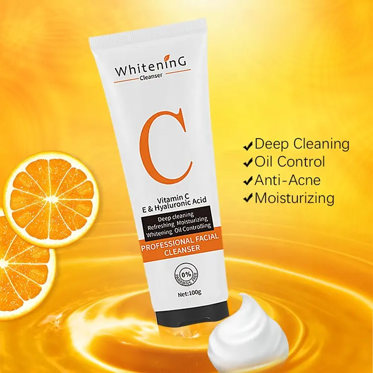 Private Label Skin Care Pore Cleanser Anti Acne Smoothing Brightening Whitening VC Wash Cleanser 1054