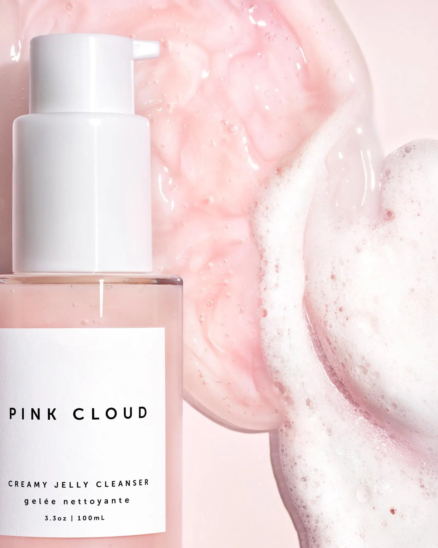 OEM korean private label natural organic pink rose water creamy jelly face wash care vegan nourish facial cleanser 1057