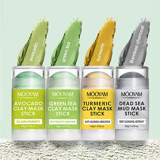 Wholesale natural vegan cleansing purifying avocado turmeric dead sea mud facial stick green tea clay face mask 1063