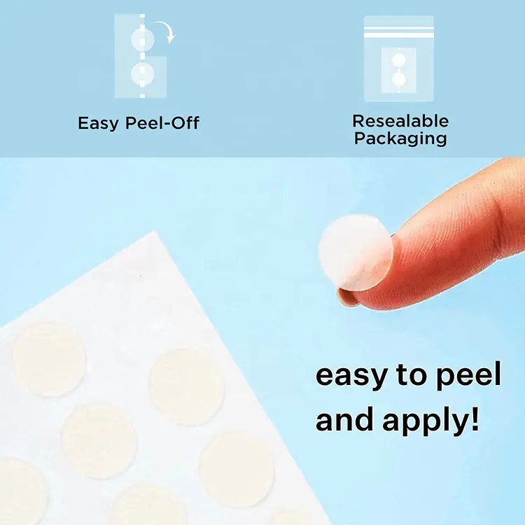 Private Label OEM Vegan Hydrocolloid Tea Tree Cica Herbal Extract Pimple Patch Spot Treatment Healing Acne Cover Pimple Patches 1065
