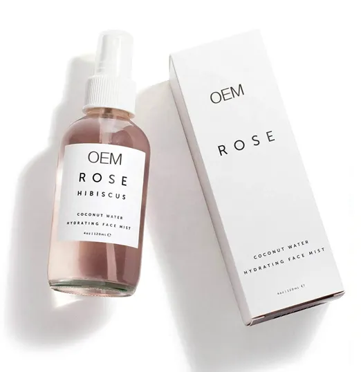 ISO OEM Botanical Extractor Hydrate and Glow 100% Organic Natural Skincare Kit Moisturizing Rose Water Spray Facial Toner 1128
