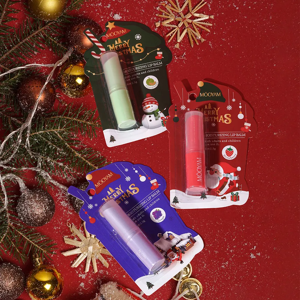 OEM Lip Balm Moisturizing Anti-cracking Cosmetics Natural Christmas Grape Nourishing Repairing Lip Balm 1144