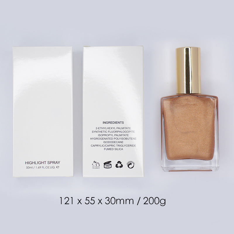 OEM Wholesale Personal Brand Gold Shimmer Oil Highlight Spray, Glitter Highlight Oil, Body Contour Highlight Custom 110