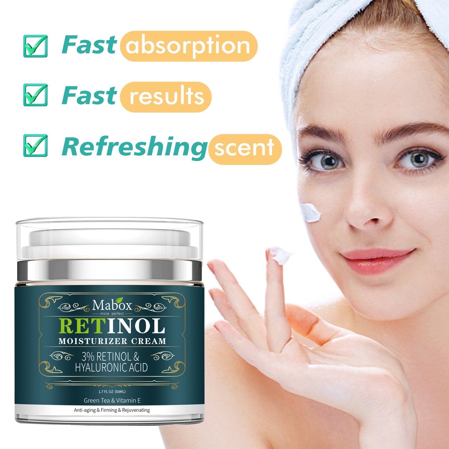 OEM Customized Wholesale Retinol Hyaluronic Acid Facial Moisturizer, Vitamin A Essence Cream 302