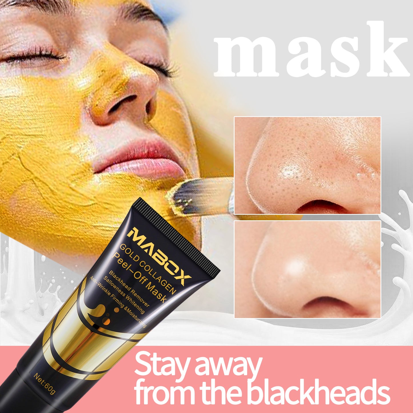 OEM & ODM Wholesale Gold Peel-Off Nose Mask, 24K Gold Mask, Facial Skin Care Mask 299