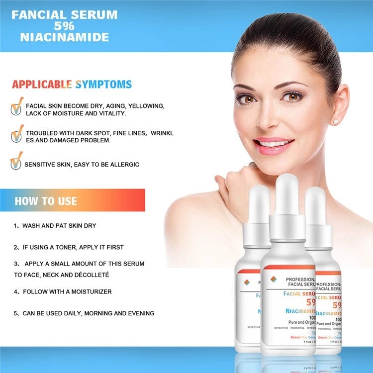 OEM & ODM Moisturizing Niacinamide Serum Tightening Pores Essence Brightens And Smooths Dull & Tired Skin 010