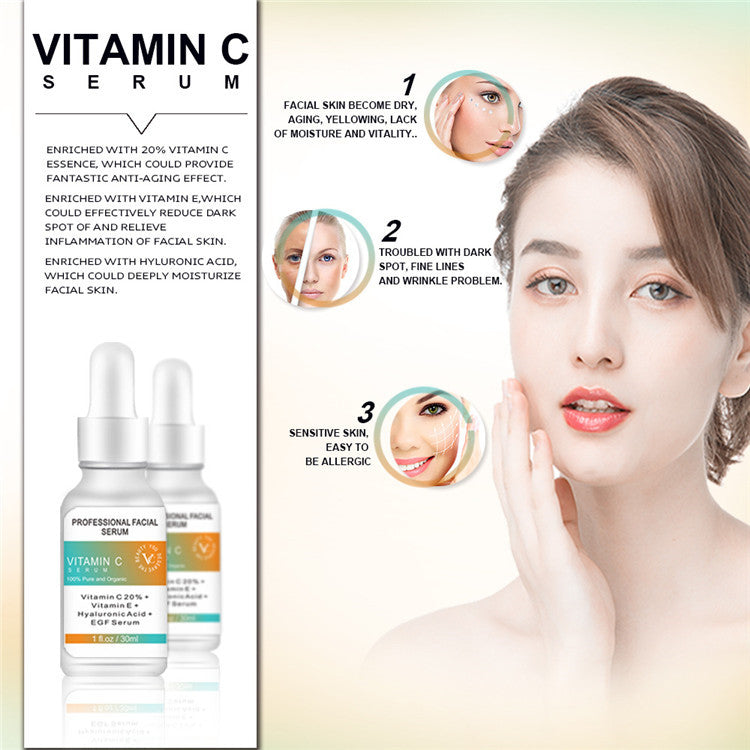 OEM ODM Wholesale Brightening VC Essence Moisturizing Hydrating Essence Facial Vitamin C Whitening Liquid Serum 002