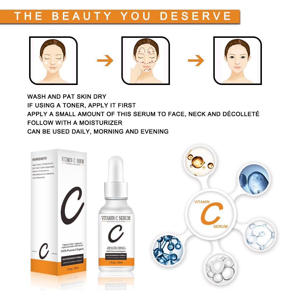 OEM Factory Brightening VC Serum Moisturizing Hydrating Essence Facial Skin Care Vitamin C Original Liquid Solution 001