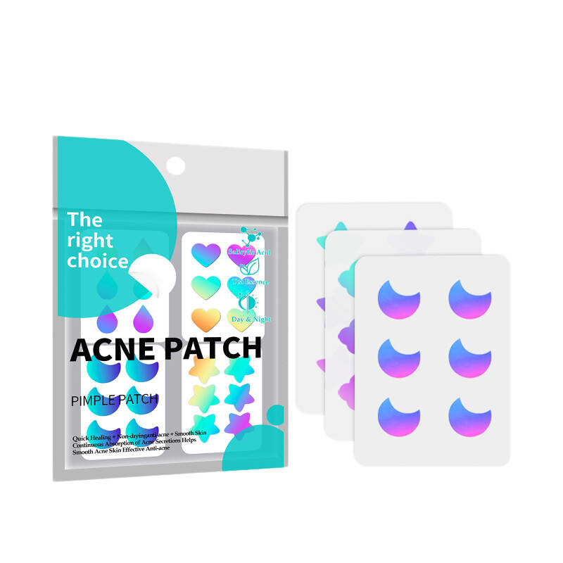Colourful Fashion Designs Cute Half Moon Star Cloud Butterfly Flower Shape Shiny Laser Pimple Acne Patch
