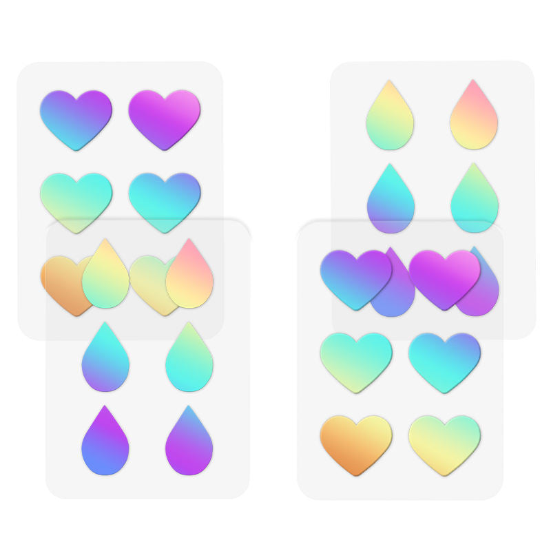 Colourful Fashion Designs Cute Half Moon Star Cloud Butterfly Flower Shape Shiny Laser Pimple Acne Patch