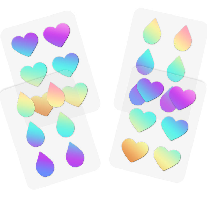 Cross-Border Special Supply of Color Laser Acne Patch for Makeup Fashion Love and Water Drop Shape Pimple Patch