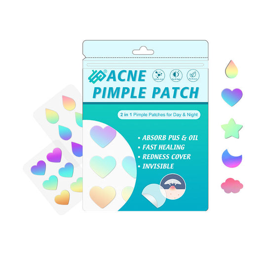 Cross-Border Special Supply of Color Laser Acne Patch for Makeup Fashion Love and Water Drop Shape Pimple Patch