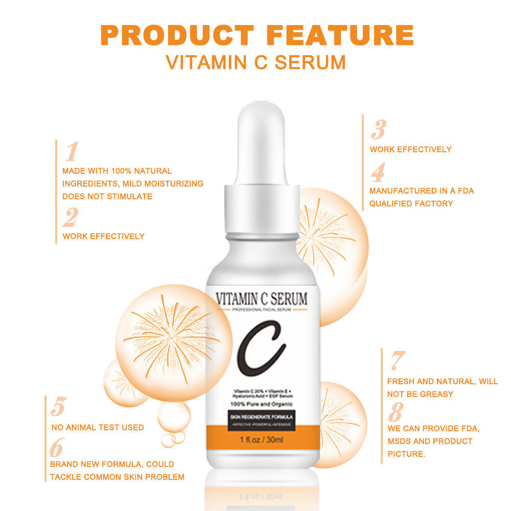 OEM Factory Brightening VC Serum Moisturizing Hydrating Essence Facial Skin Care Vitamin C Original Liquid Solution 001