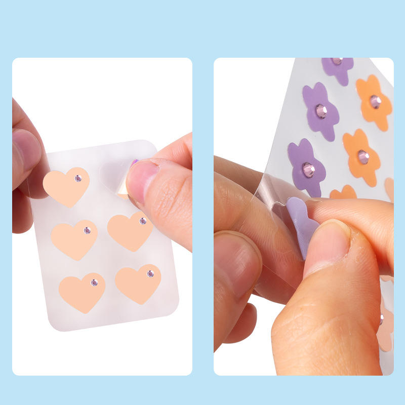 Latest Star and Heart Shape Pimple Remove Patch Hydrocolloid Acne Absorbing Cover Patches Acne With Diamond