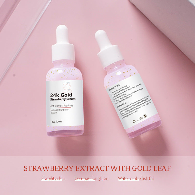 OEM Wholesale 24K Gold Strawberry Essence, Brightening Dullness, Moisturizing, Whitening Facial Serum 149