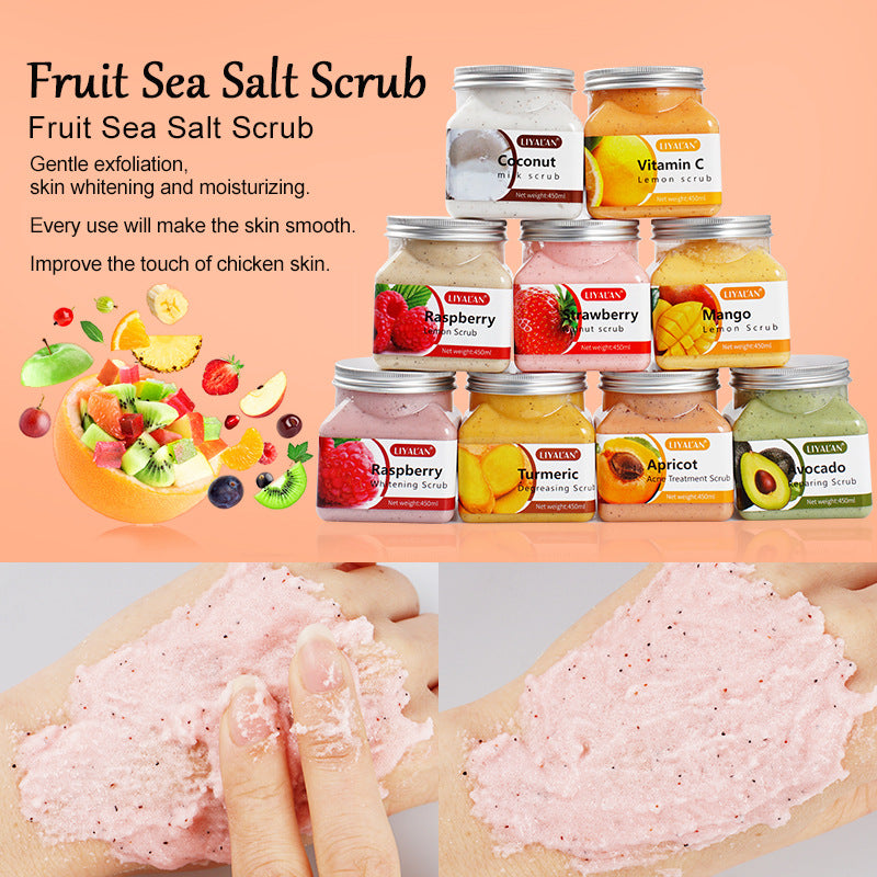 Custom Avocado Reparing Skin Bath Salt Scrub, Deep Cleansing, Exfoliation, Fruit Body Scrub 119