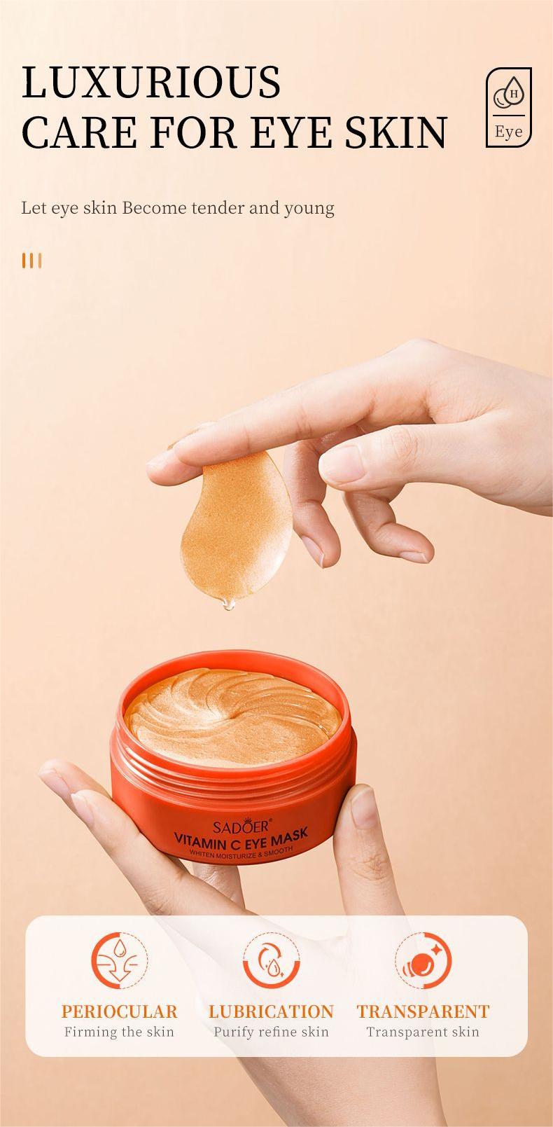 Wholesale Vitamin C White Moisturize Eye Mask, OEM Orange Extraction Essence Brighten Eye Masks 532